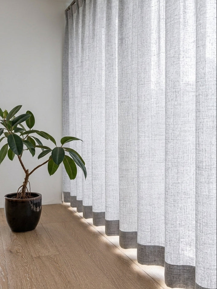 Voilage tamisant effet lin – Gris