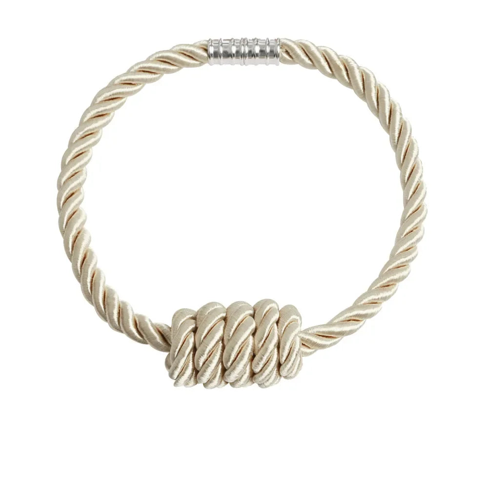 Embrasse magnétique en corde torsadée – coloris beige