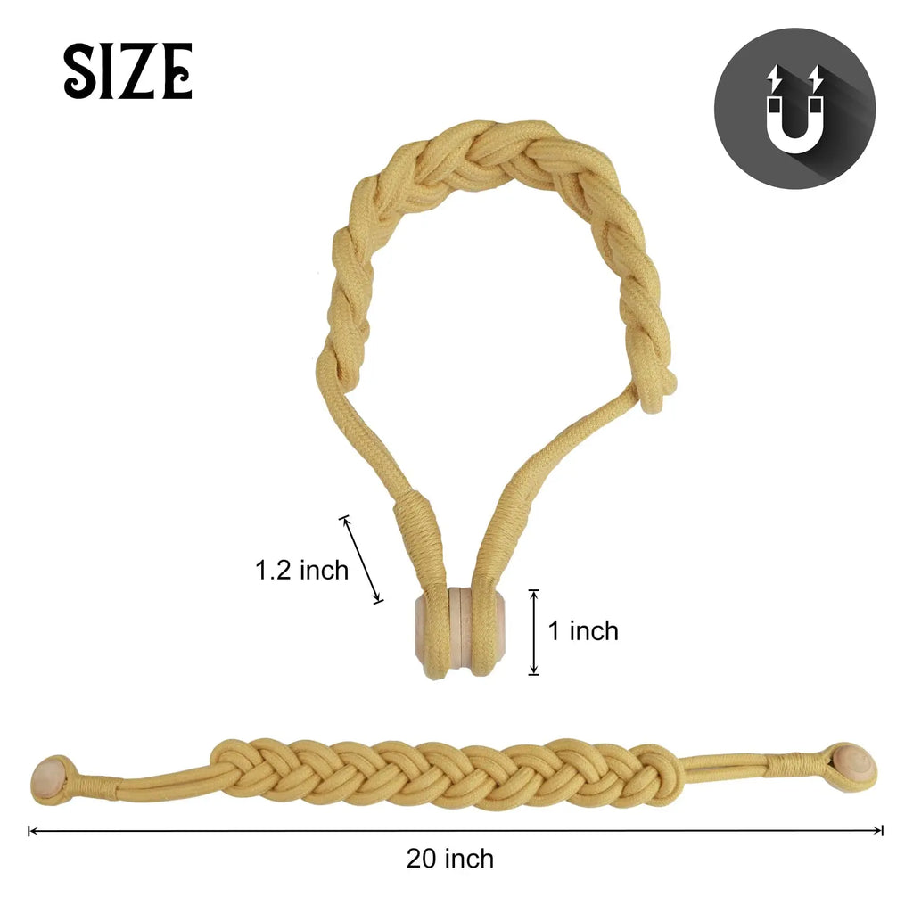 Embrasse magnétique en coton tressé – coloris doré