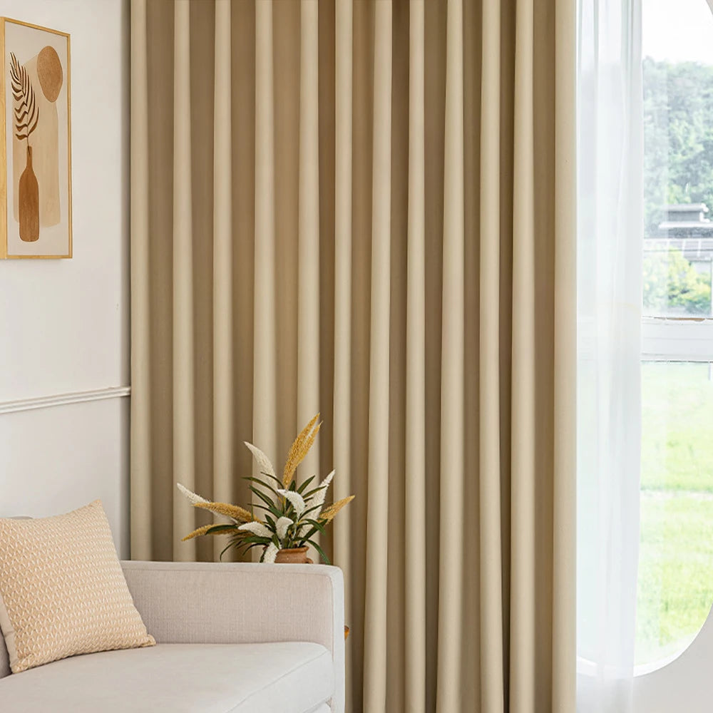 Rideau occultant en chenille – Beige – vue 11