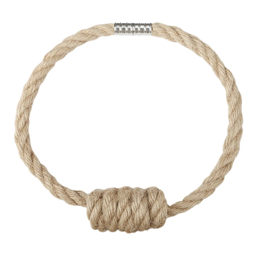 Embrasse magnétique en corde torsadée – coloris sable