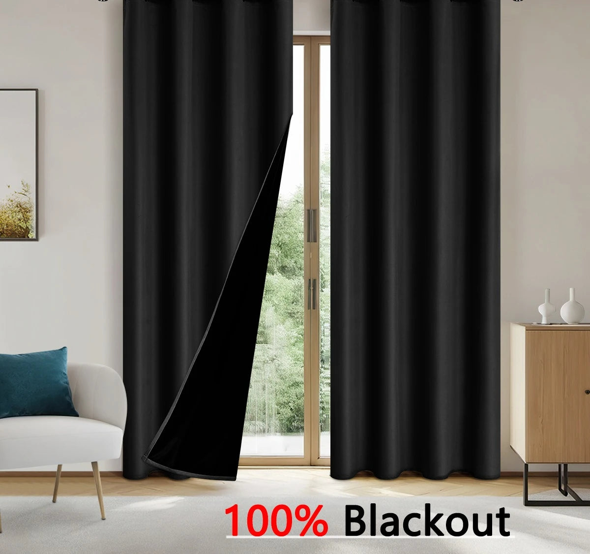 Rideau occultant et thermique – coloris noir
