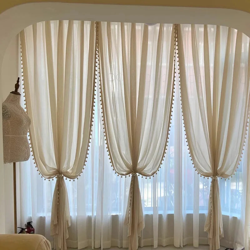 Voilage en maille effet lin – vue 4