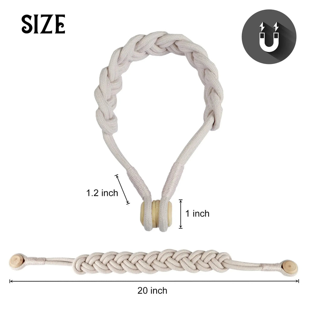 Embrasse magnétique en coton tressé – coloris rose