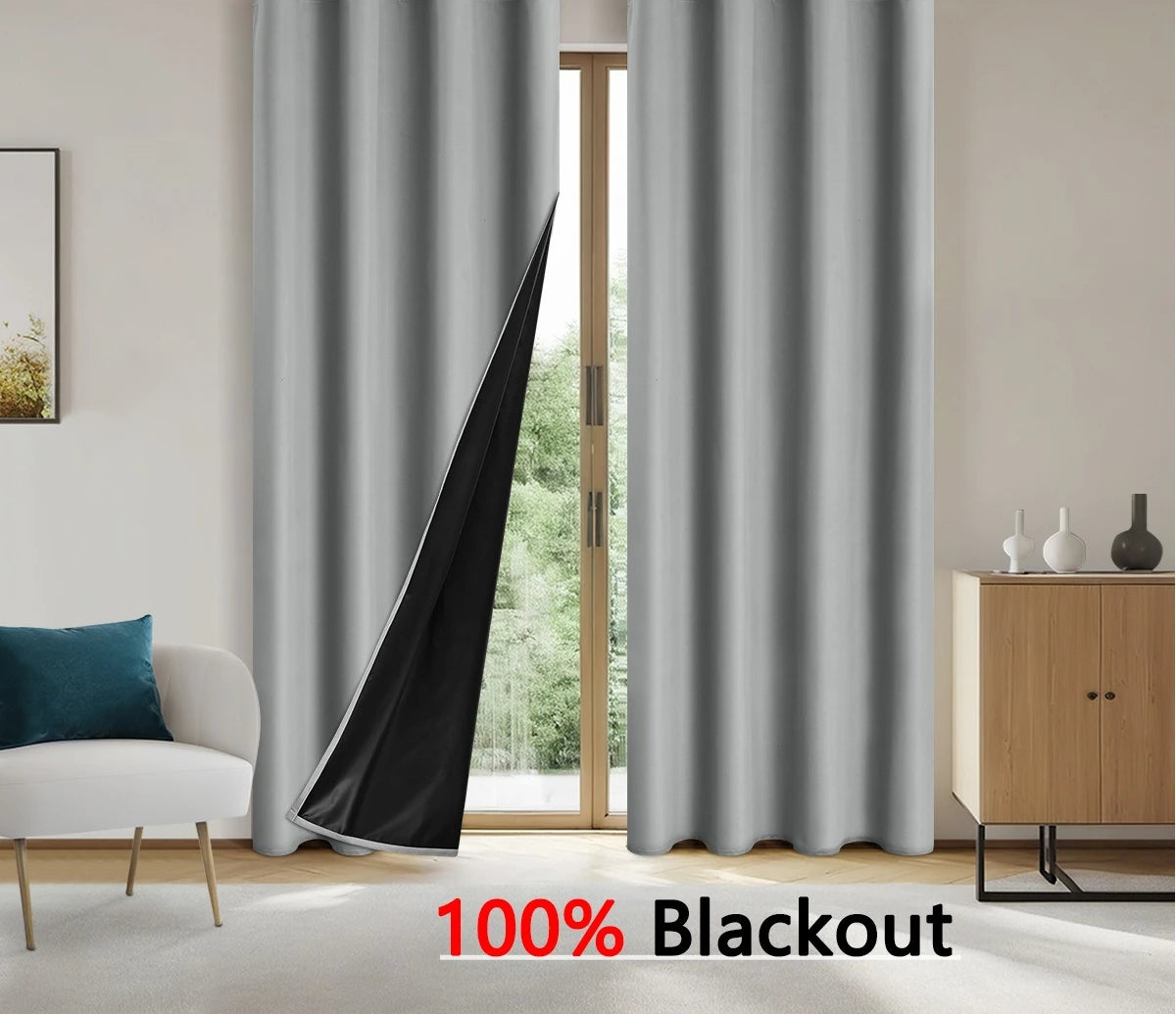 Rideau occultant et thermique – coloris gris