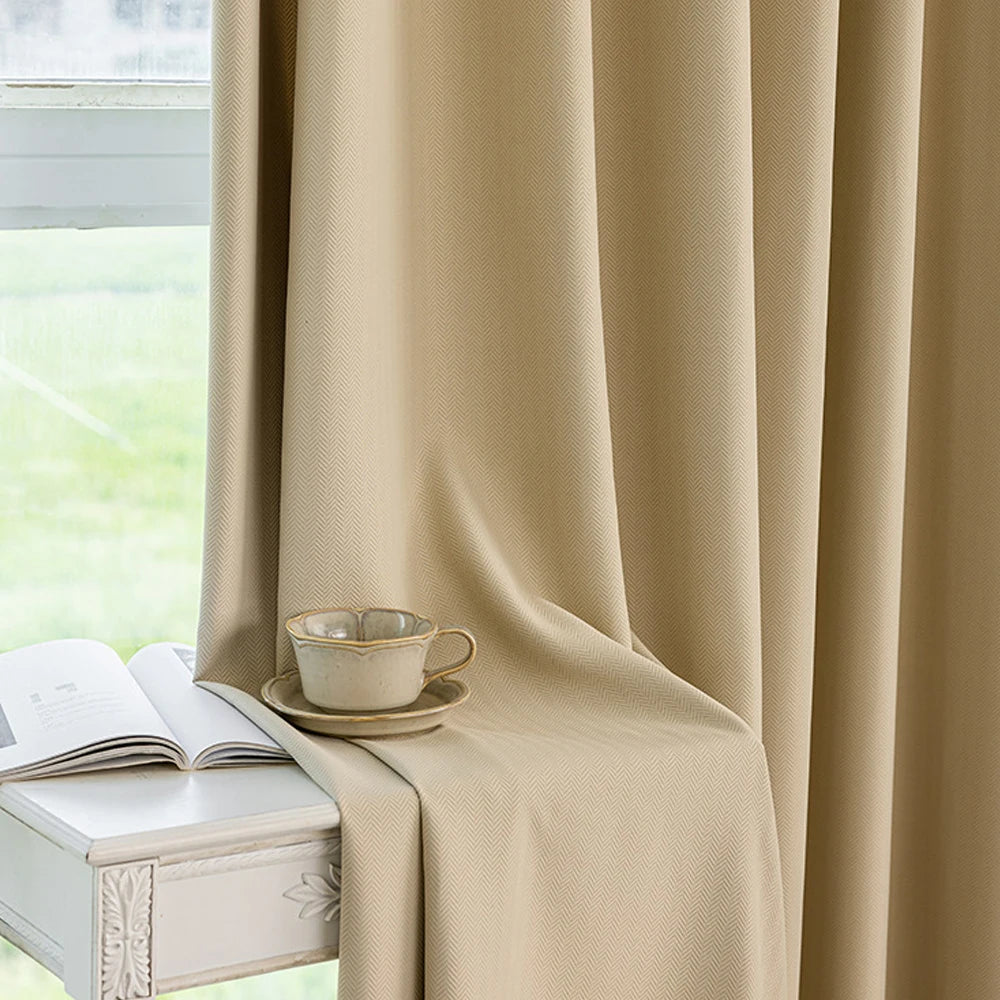 Rideau occultant en chenille – Beige – vue 13