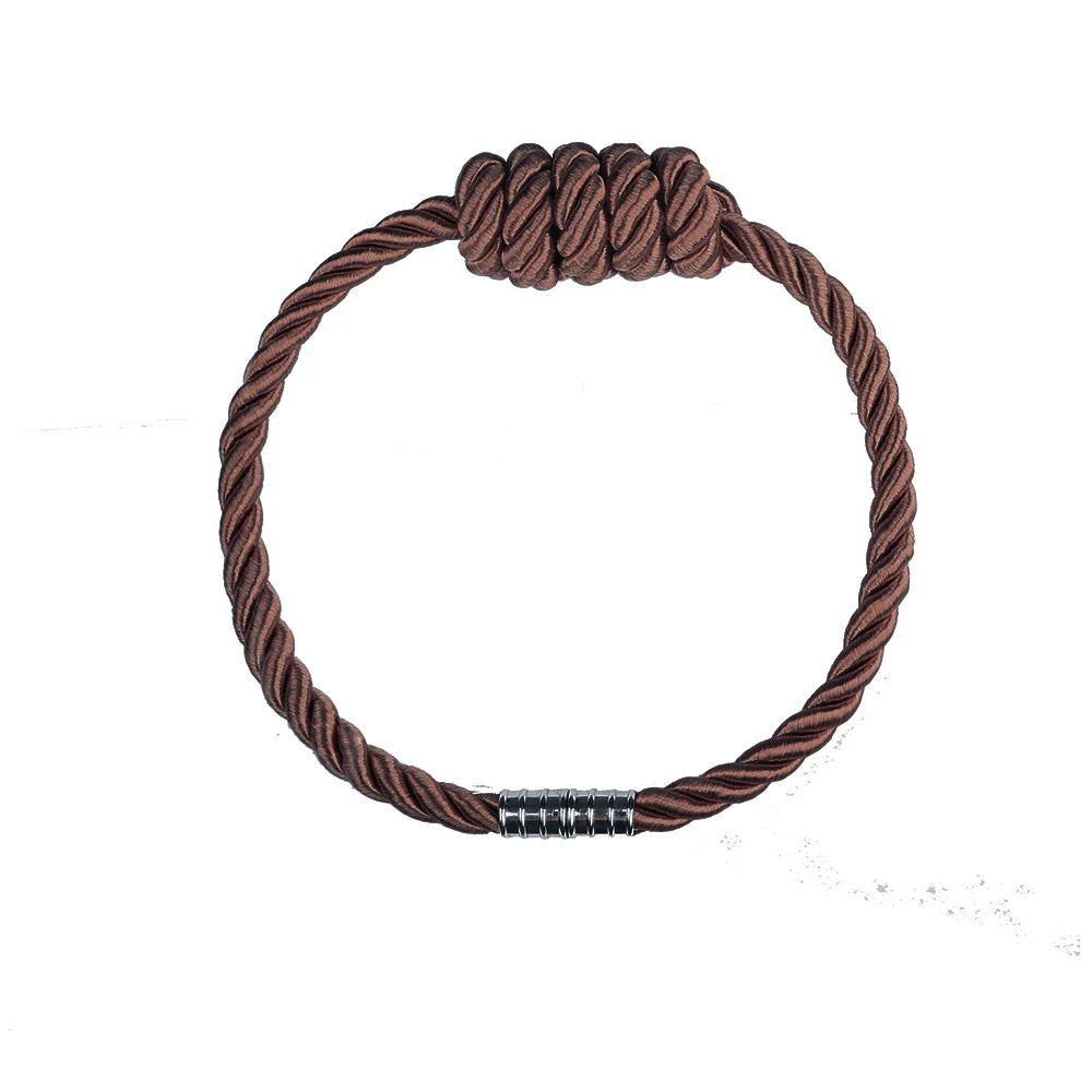 Embrasse magnétique en corde torsadée – coloris chocolat