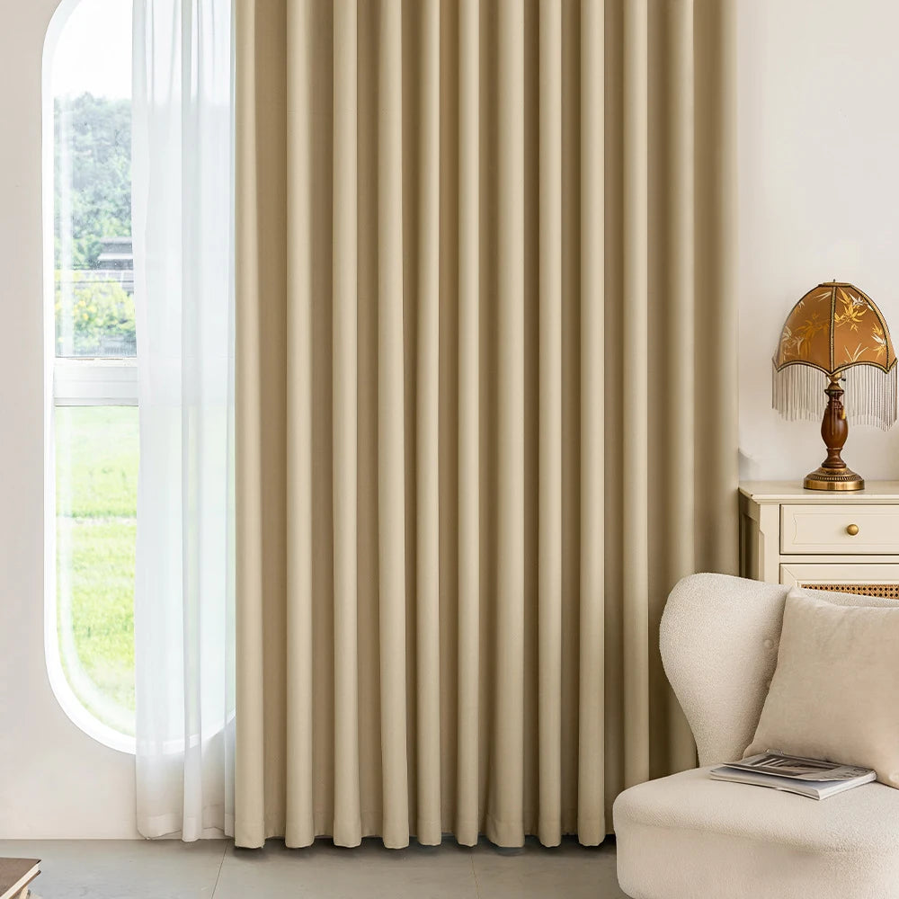 Rideau occultant en chenille – Beige – vue 2