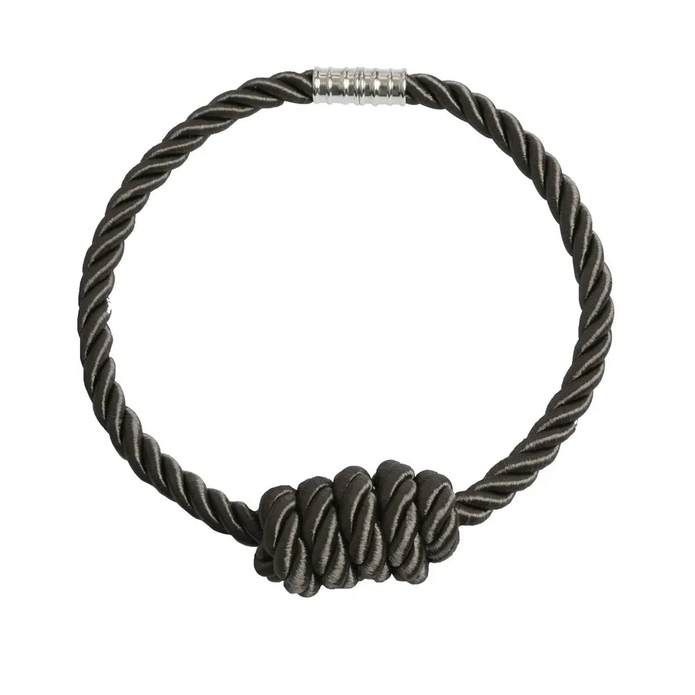 Embrasse magnétique en corde torsadée – coloris anthracite