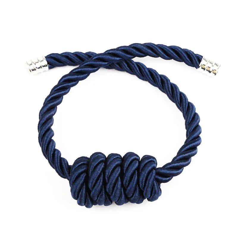 Embrasse magnétique en corde torsadée – coloris bleu marine