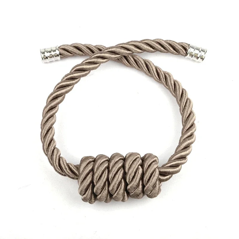 Embrasse magnétique en corde torsadée – coloris taupe