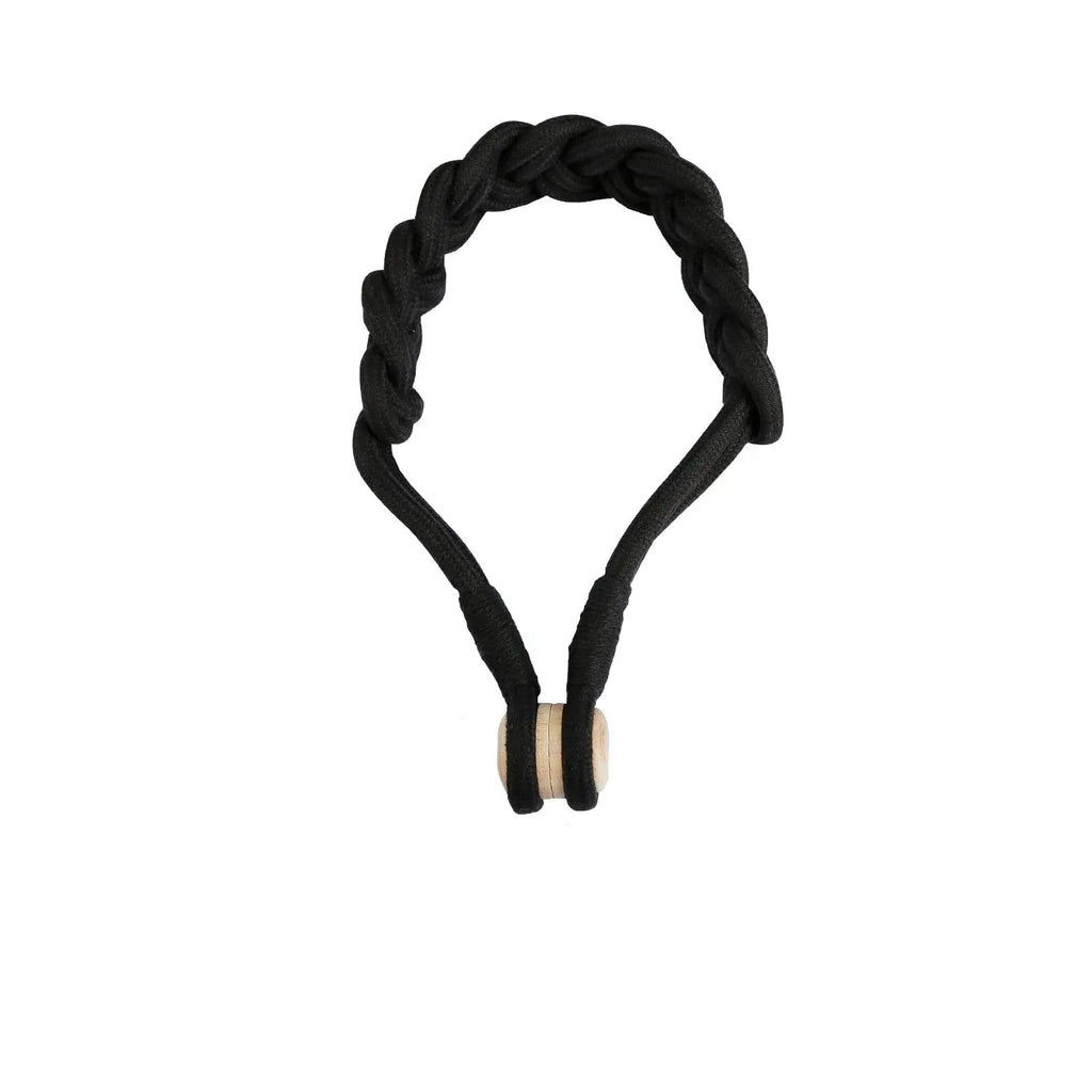 Embrasse magnétique en coton tressé – coloris noir