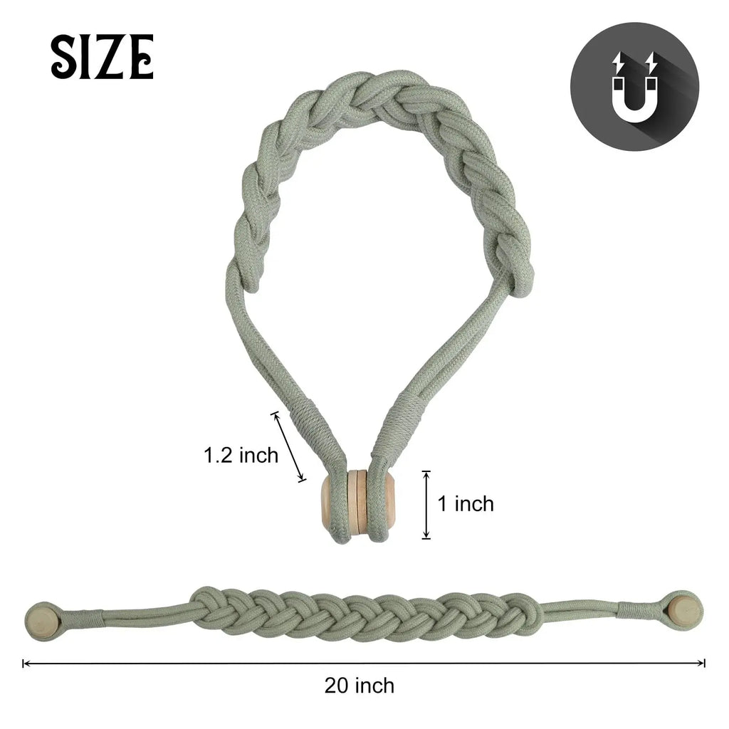 Embrasse magnétique en coton tressé – coloris gris